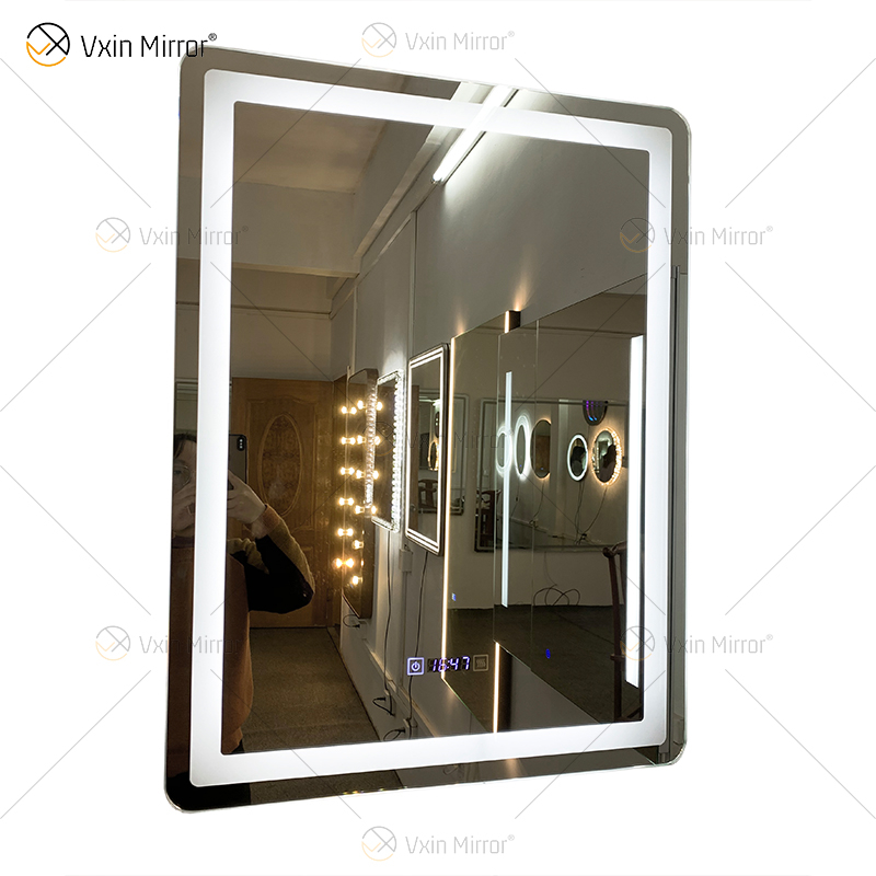 WXDL-111 LED 3 Farblicht Touchscreen Antibeschlag 5mm Display Zeit Temperatur Umweltschutz Spiegel