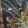 Vxin WXMA-56 Kristall-Porzellan-Gemälde, Kunstharz, Pfau, bedeckter Rahmen, dekorativer Spiegel, Wandkunst