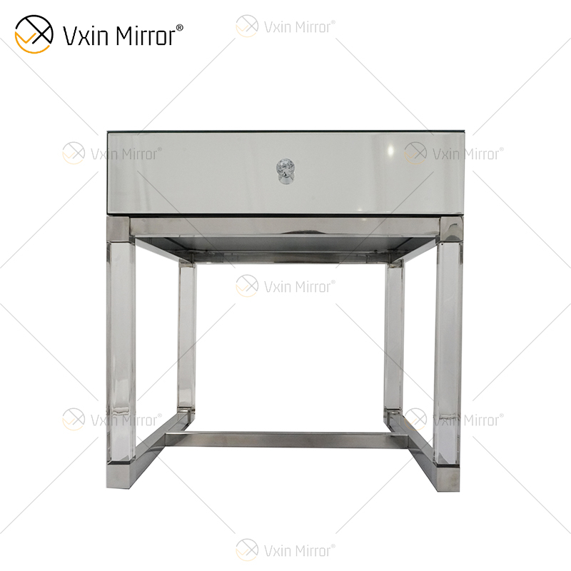 Vanity Modern WXF-139-2 Acryl-Silber-Glas-Möbel Nachttisch mit Schubladen verspiegelter Nachttisch für Schlafzimmer