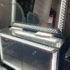 WXM-1176 & WXF-2139 LED-Möbel-Set, achteckig, Perlen, modisch, einfach, Schminkspiegel, Spiegelschrank, 6 Schubladen
