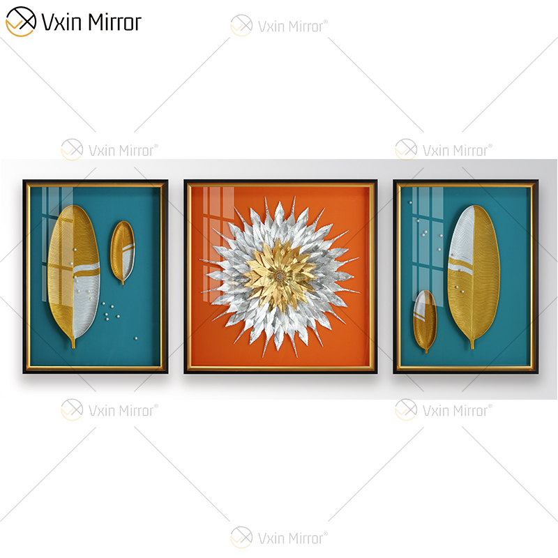 Die neueste Vxin WXPP-39 3D Abstrakte Wandkunst Metall Wandkunst Dekor Wohnkultur Luxus Wohnzimmer gerahmt für Home Set zum Verkauf