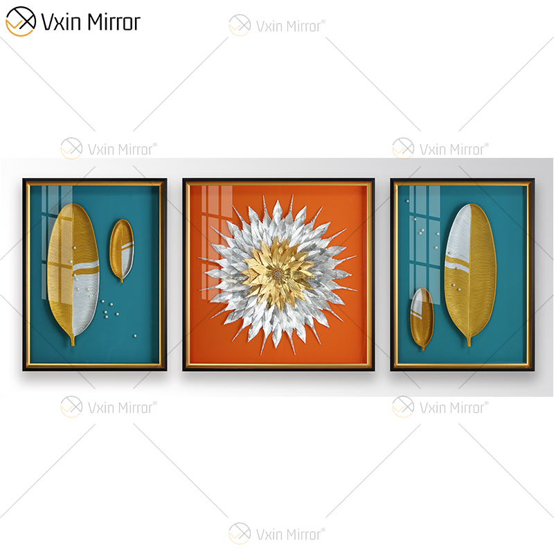 Die neueste Vxin WXPP-39 3D Abstrakte Wandkunst Metall Wandkunst Dekor Wohnkultur Luxus Wohnzimmer gerahmt für Home Set zum Verkauf