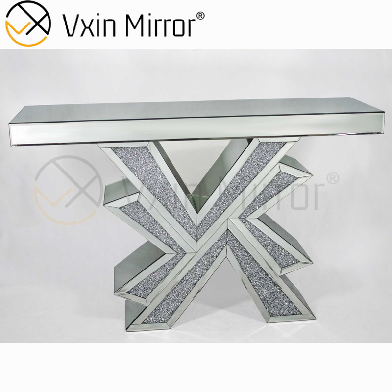 Guter Lieferant Vxin Home Decor V Silberne Möbel Moderner Crush Diamond Konsolentisch mit modernem Spiegel