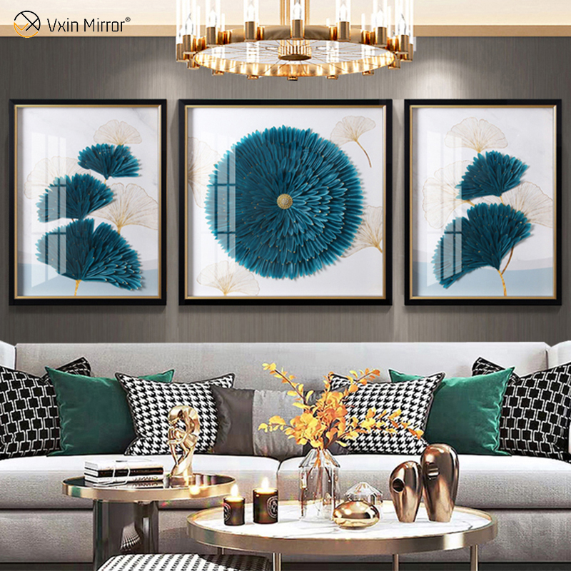 Die neueste Vxin WXPA-01 Blumenfarbe für Wohnkultur, Wandkunst, Metallfeder, hängendes Bild für Wohnzimmer, zum Verkauf