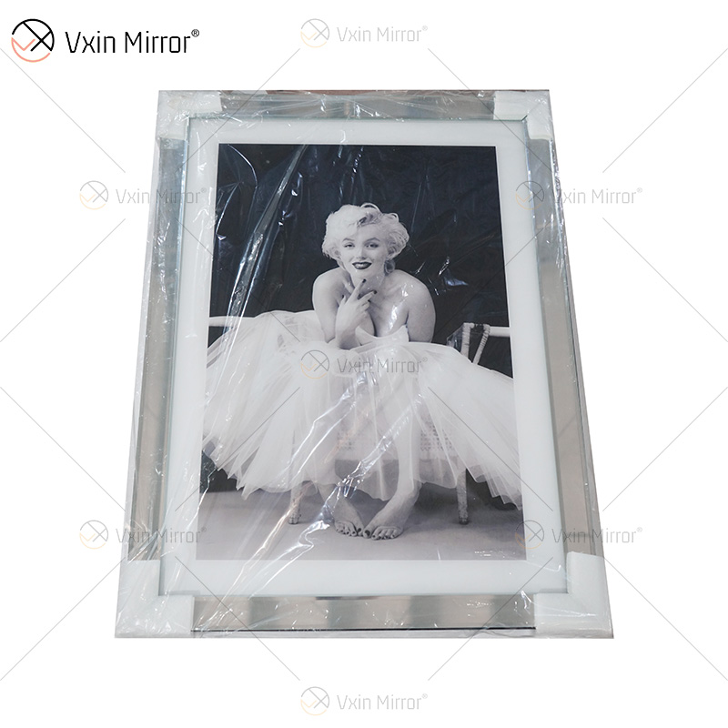 VXin WXPP-19 Home Decor Glasrahmen gespiegelt Göttin Porträt Wandkunst Kristall Porzellanmalerei Spiegel Wandkunst