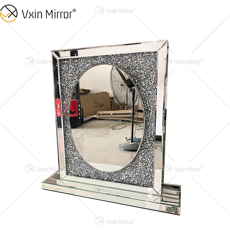 Professionelles Produkt Hochwertiger Vxin-Spiegel WXM-2596 3-farbiger LED-Licht-Diamant-einfacher stilvoller Schminkspiegel-Touchscreen