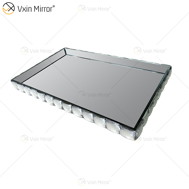 Vxin Spiegel WXT-004 Moderne Dekoration Silberbraun verspiegeltes rechteckiges Schmucktablett
