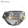 Hausgemachter WXF-1037 Ein Dreieck-Silber-Glas-Diamant-moderner Couchtisch, verspiegelter Beistelltisch