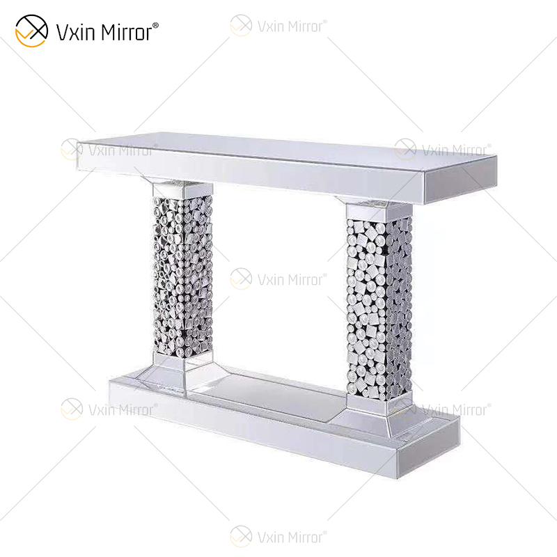 Acryl Anzug Top Qualität Silber Große Kristall Wandspiegel Beistelltisch Couchtisch Wohnzimmer Kristall Sets