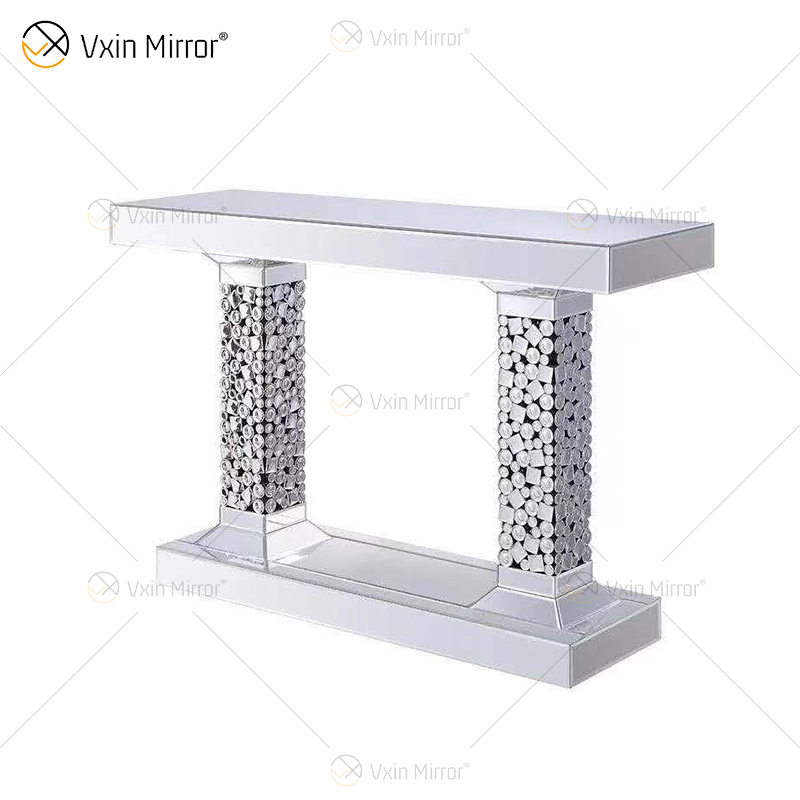 Acryl Anzug Top Qualität Silber Große Kristall Wandspiegel Beistelltisch Couchtisch Wohnzimmer Kristall Sets