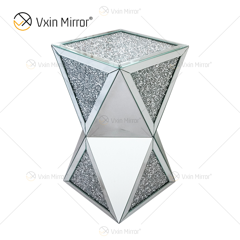 Factory Hot Sale WXF-081 Silver Diamond Beistelltisch 3D Modern Luxury Mirrored Beistelltisch