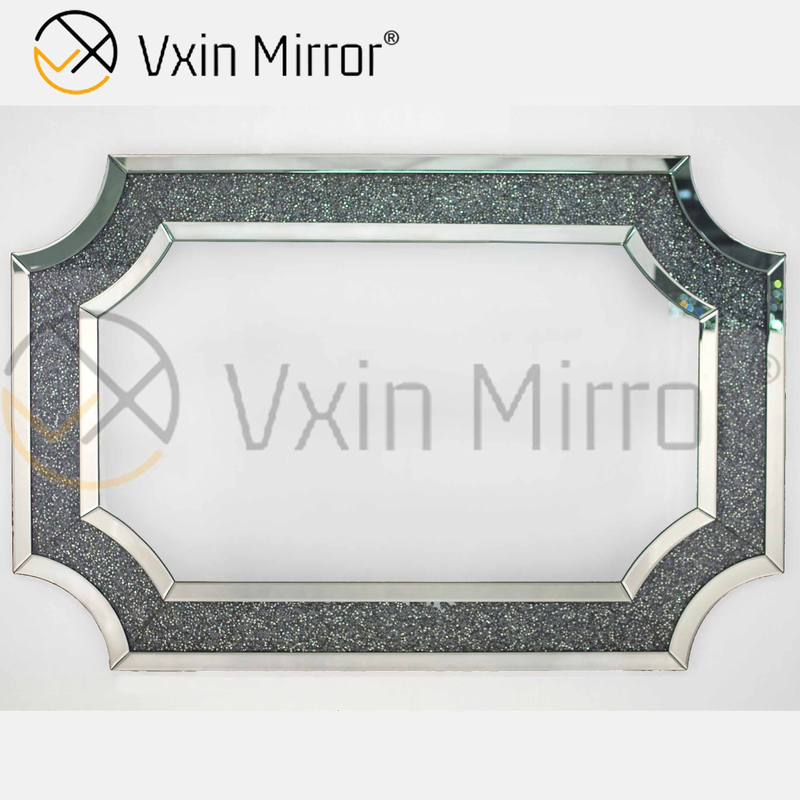 Großhandel Crushed Diamond Home Decor Wohnzimmer Silber Wandspiegel WXM-1017