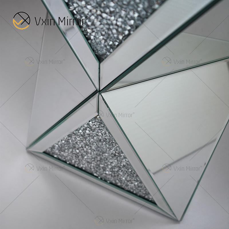 Factory Hot Sale WXF-081 Silver Diamond Beistelltisch 3D Modern Luxury Mirrored Beistelltisch