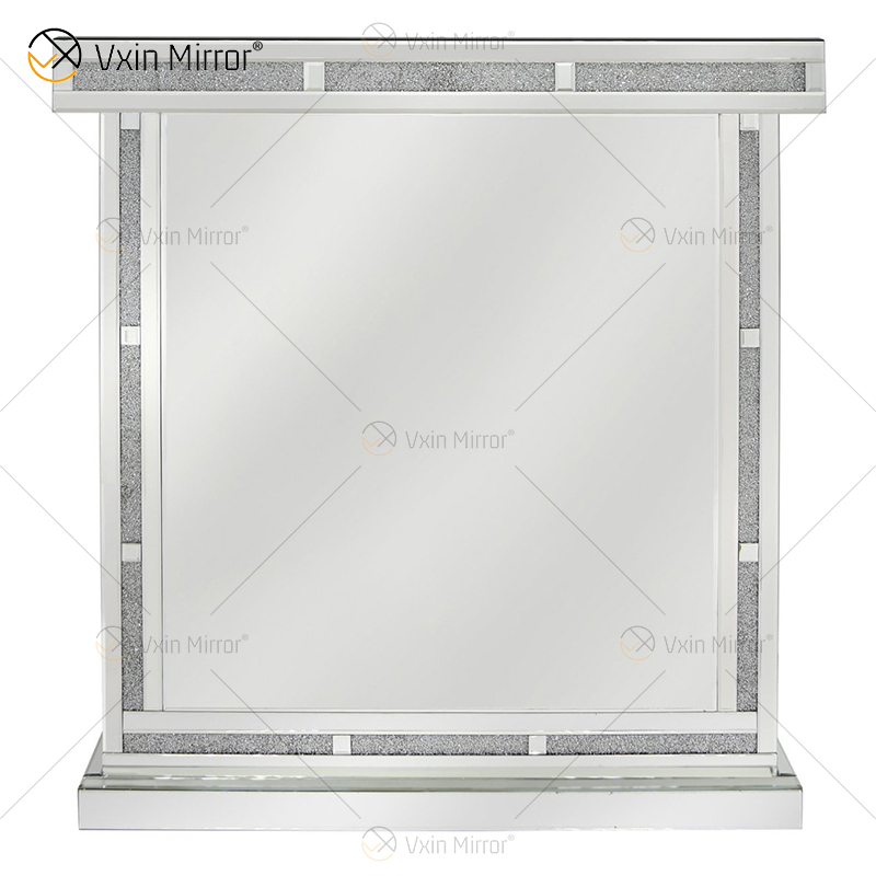Vxin Home Decor WXF-142 Hoher Weinschrank mit silbern verspiegelten Crushed Diamonds und einer Schublade