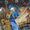Vxin WXMA-56 Kristall-Porzellan-Gemälde, Kunstharz, Pfau, bedeckter Rahmen, dekorativer Spiegel, Wandkunst