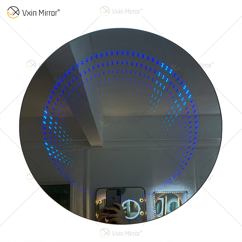 WXDL-114 LED-Fernbedienung 6-farbiges wasserdichtes Netzteil RGB-wandmontierter rahmenloser Lichttunnelspiegel