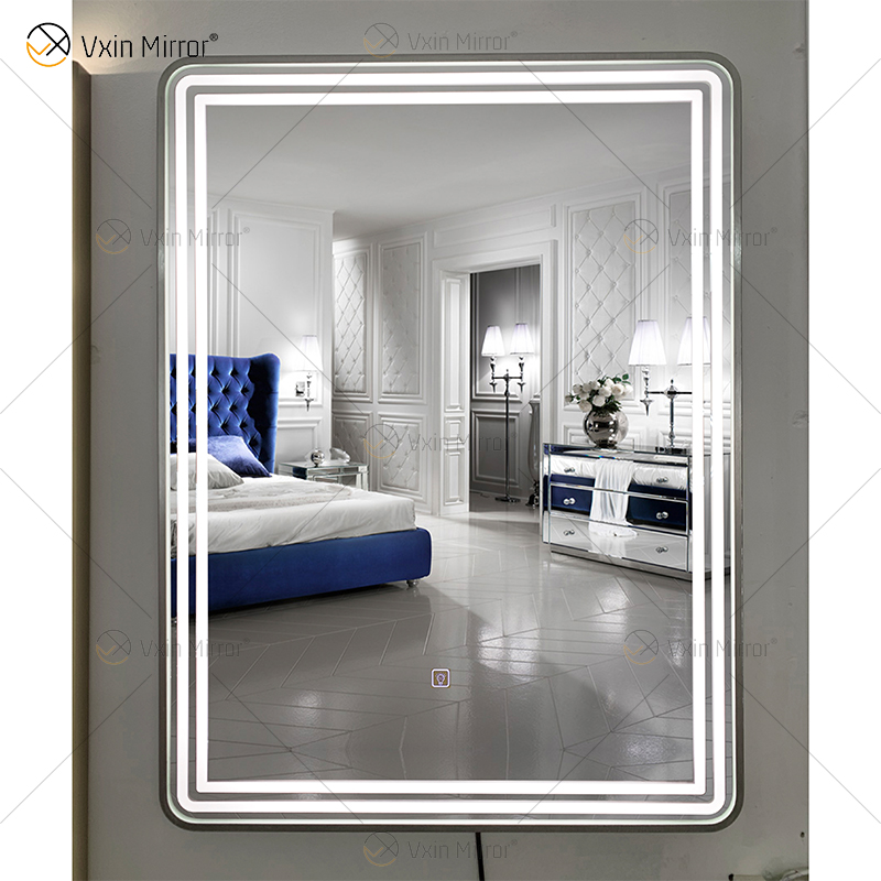 WXDL-121 LED 3 Farblicht Wasserdichtes Netzteil Silberner Rahmen Kupferfreier Umweltschutzspiegel