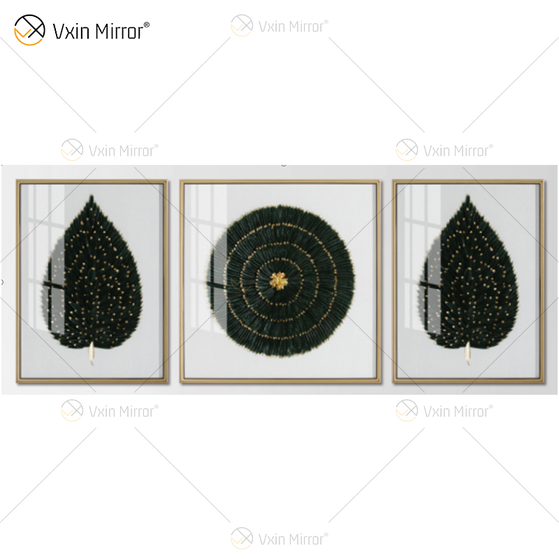 Neuankömmling Vxin WXPA-007 Moderne Motivations-Spiegel-Wand-Kunst-Metallfeder-hängendes Bild für Wohnzimmer-Set zum Verkauf