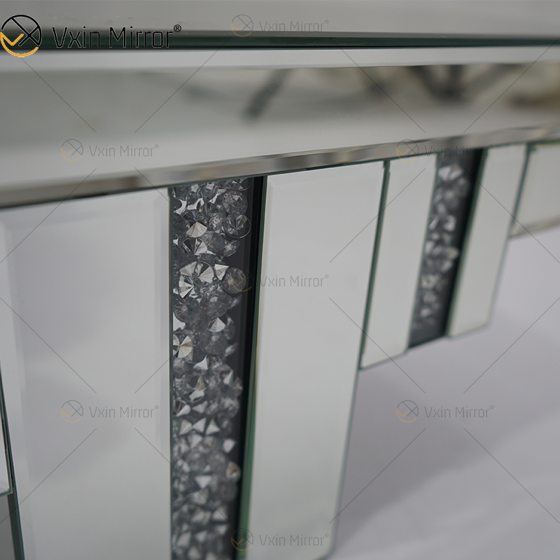 Vxin Factory Supply WXS-007-2 Silbernes Wanddekor Silbernes Glas- und Kristallspiegel-Wandregal für die Wand