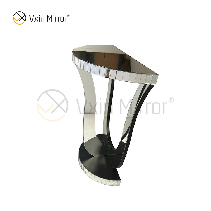 Heißer Verkauf Vxin Mirror WXF-2119 Eleganter karierter, halbovaler, verspiegelter Beistelltisch
