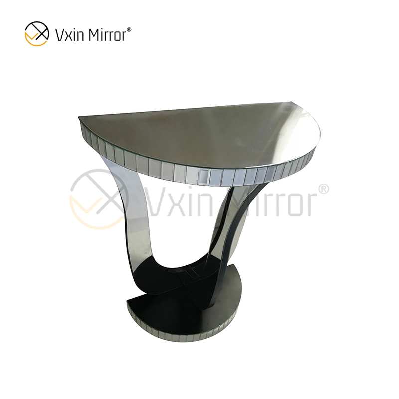 Heißer Verkauf Vxin Mirror WXF-2119 Eleganter karierter, halbovaler, verspiegelter Beistelltisch