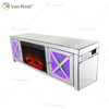 WXF-1054 Silver Crystal LED verspiegelter Kamin-TV-Ständer mit Bluetooth- und Lautsprecher-Spiegel-TV-Ständer