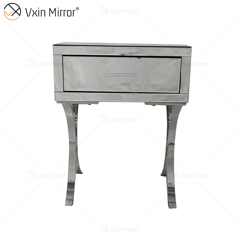 Vanity Modern WXF-218 Silber Schlafzimmermöbel Kristall verspiegelter Nachttisch mit Schublade Moderner Nachttisch