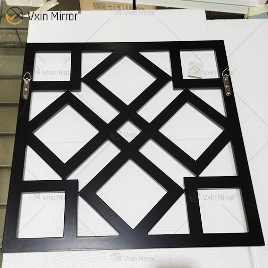Quadratischer verspiegelter dekorativer Wandspiegel mit abgeschrägter Kante Moderne modische Wandspiegel WXM-1581