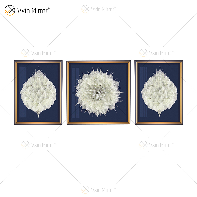 Das neueste Vxin WXPA-028 Real Leaves Paint für Home Decor Wall Art Hanging Picture for Living Room Set zum Verkauf