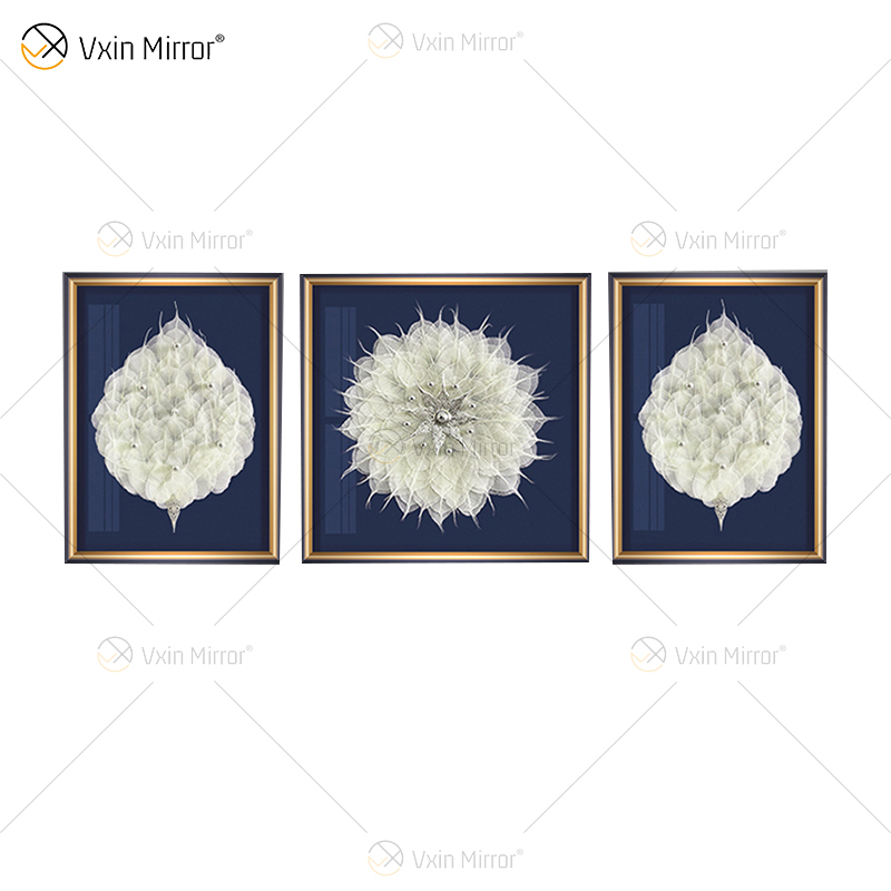 Das neueste Vxin WXPA-028 Real Leaves Paint für Home Decor Wall Art Hanging Picture for Living Room Set zum Verkauf
