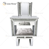 Hot Sell Modern Crushed Diamond Silver Frisierkommode Hocker 2 Schubladen mit Ganzkörperspiegel