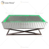 Hot Sale WXF-582 Silver Crushed Diamond Möbel mit Edelstahlhalterung mit Lautsprecher und Blue Tooth LED Couchtisch