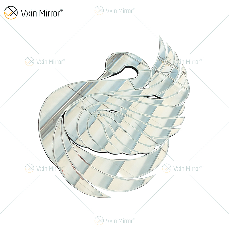 Edles Glas verspiegelt Custom Swan Moderne Lobby Home Wanddekoration Heißer Verkauf Spiegel Wandkunst Home Decor für Sofa SetWXM-2508