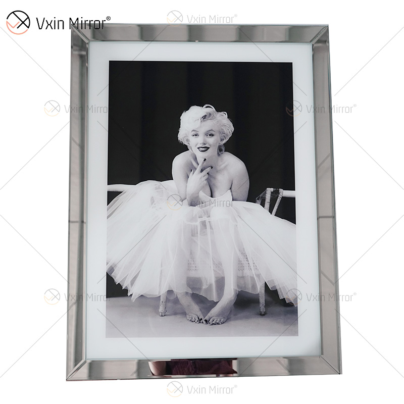 VXin WXPP-19 Home Decor Glasrahmen gespiegelt Göttin Porträt Wandkunst Kristall Porzellanmalerei Spiegel Wandkunst