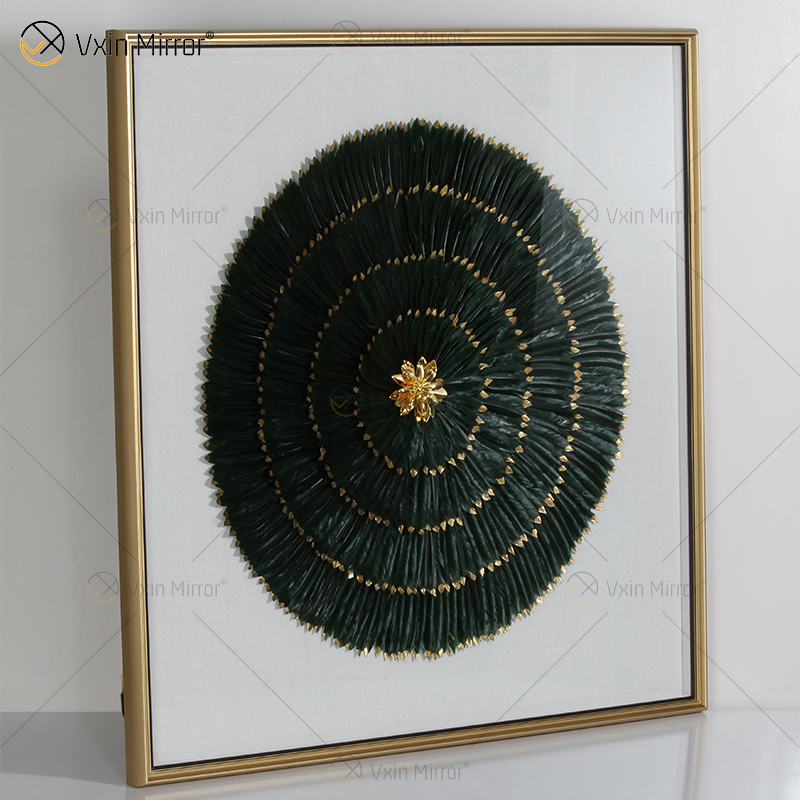 Neuankömmling Vxin WXPA-007 Moderne Motivations-Spiegel-Wand-Kunst-Metallfeder-hängendes Bild für Wohnzimmer-Set zum Verkauf