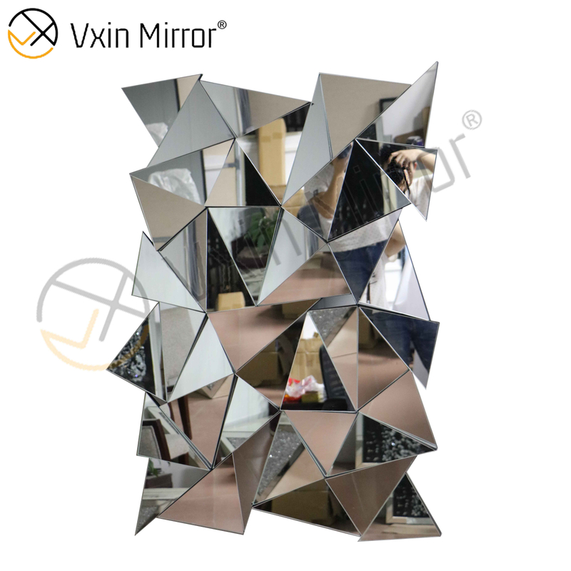 Factory Supply 3D Wanddekoration Silber Stereoskopischer Glaswandbehang WXM-2477 Spiegel