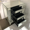 WXF-275 Verspiegelter Nachttisch, Schrank, 3 Schubladen, Spiegel, Nachttisch, Beistelltisch mit Glas