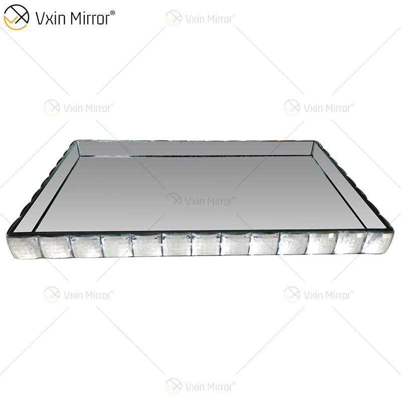 Vxin Spiegel WXT-004 Moderne Dekoration Silberbraun verspiegeltes rechteckiges Schmucktablett