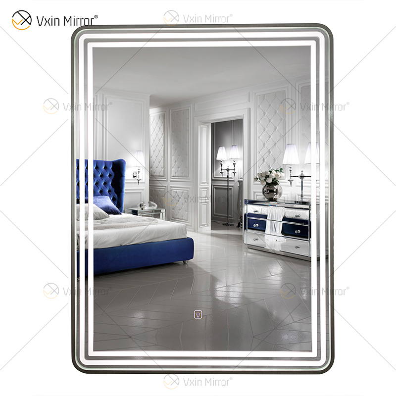 WXDL-121 LED 3 Farblicht Wasserdichtes Netzteil Silberner Rahmen Kupferfreier Umweltschutzspiegel