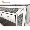 Hot Sell Modern Crushed Diamond Silver Frisierkommode Hocker 2 Schubladen mit Ganzkörperspiegel