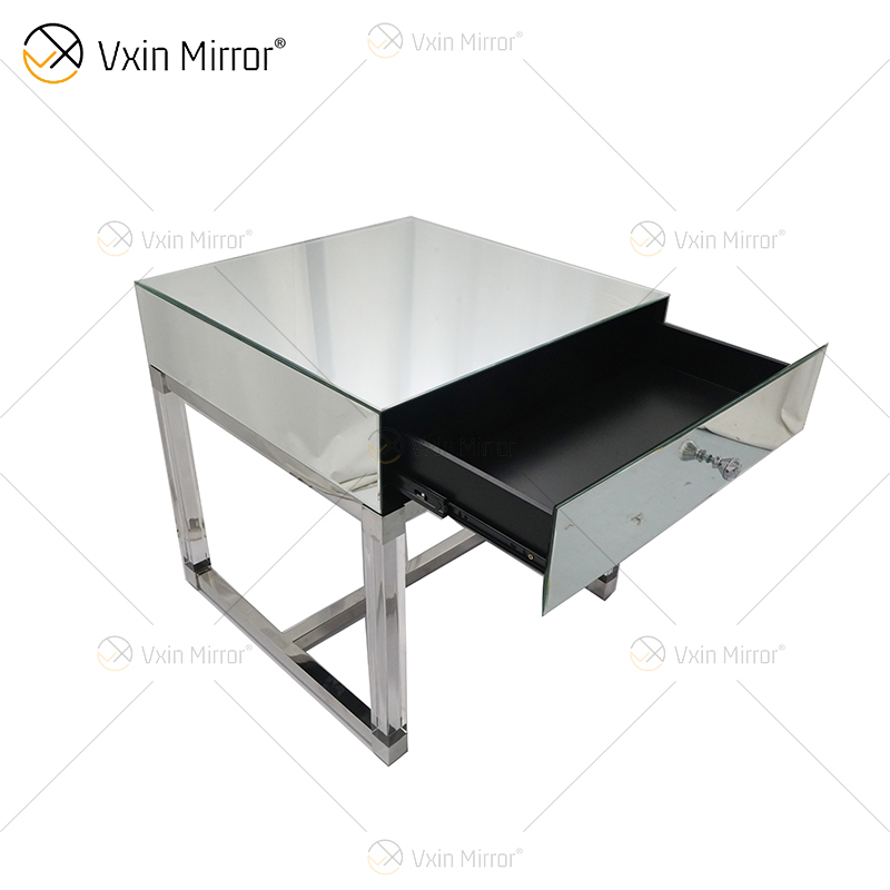 Vanity Modern WXF-139-2 Acryl-Silber-Glas-Möbel Nachttisch mit Schubladen verspiegelter Nachttisch für Schlafzimmer