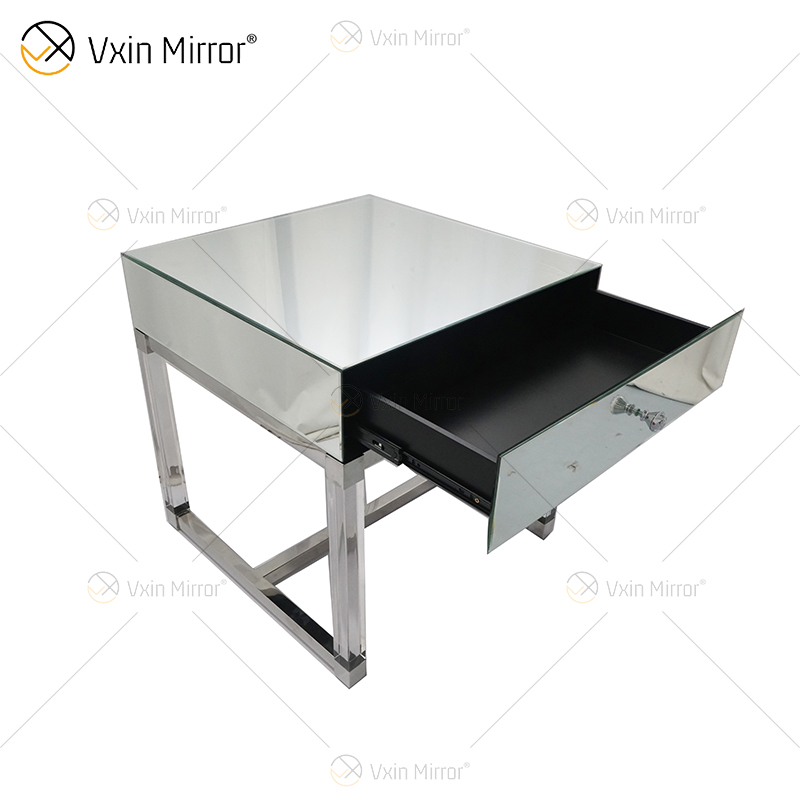 Vanity Modern WXF-139-2 Acryl-Silber-Glas-Möbel Nachttisch mit Schubladen verspiegelter Nachttisch für Schlafzimmer