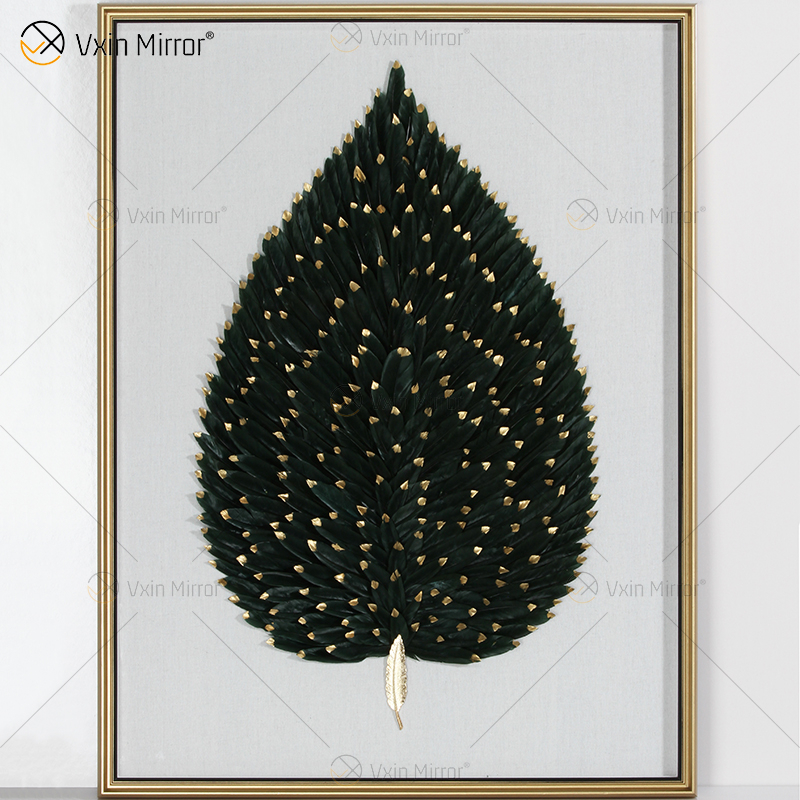 Neuankömmling Vxin WXPA-007 Moderne Motivations-Spiegel-Wand-Kunst-Metallfeder-hängendes Bild für Wohnzimmer-Set zum Verkauf