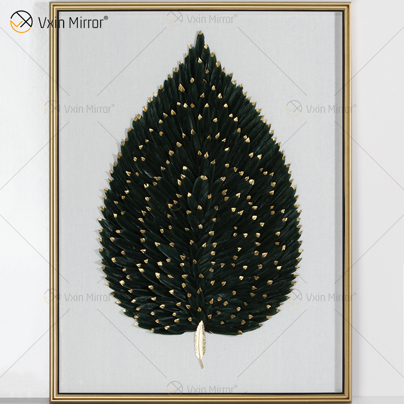 Neuankömmling Vxin WXPA-007 Moderne Motivations-Spiegel-Wand-Kunst-Metallfeder-hängendes Bild für Wohnzimmer-Set zum Verkauf