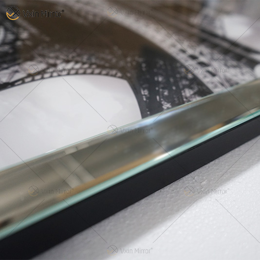 VXin WXPP-21 Wohnkultur Glasrahmen verspiegelt Eiffelturm Wandkunst Kristallporzellanmalerei Spiegelwandkunst