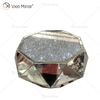 Hausgemachter WXF-1037 Ein Dreieck-Silber-Glas-Diamant-moderner Couchtisch, verspiegelter Beistelltisch