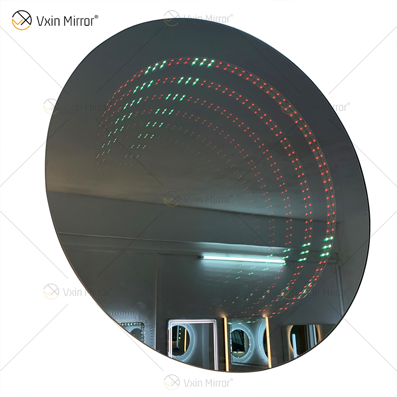 WXDL-114 LED-Fernbedienung 6-farbiges wasserdichtes Netzteil RGB-wandmontierter rahmenloser Lichttunnelspiegel