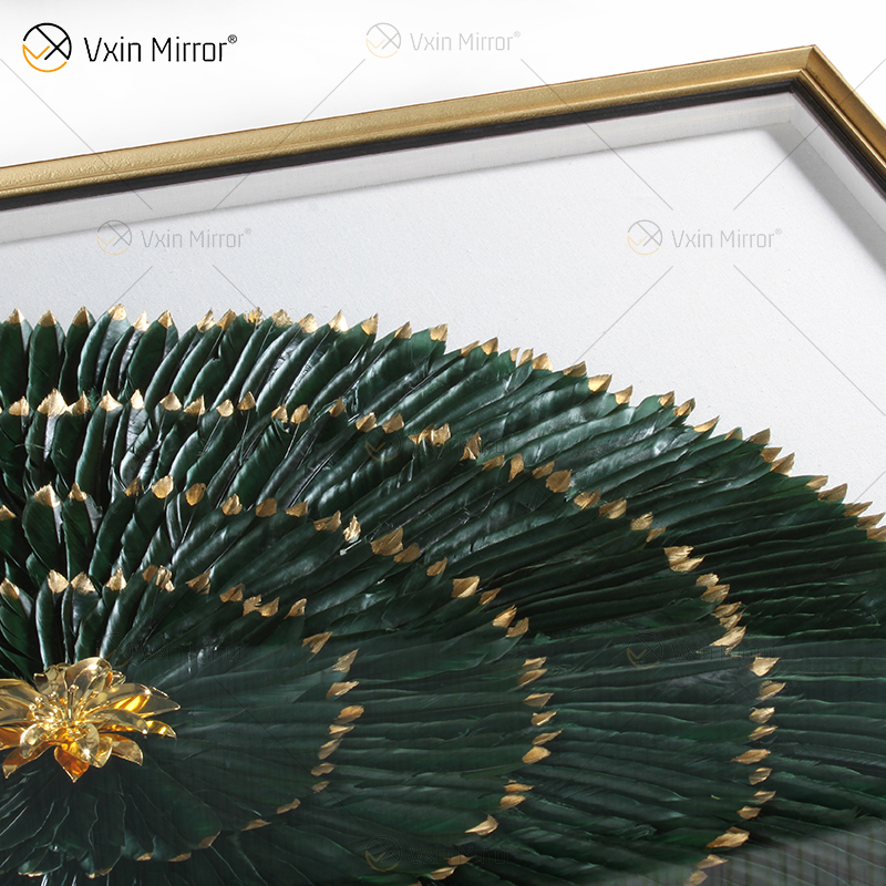 Neuankömmling Vxin WXPA-007 Moderne Motivations-Spiegel-Wand-Kunst-Metallfeder-hängendes Bild für Wohnzimmer-Set zum Verkauf
