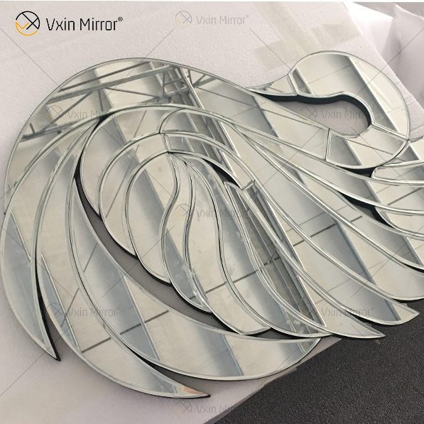 Edles Glas verspiegelt Custom Swan Moderne Lobby Home Wanddekoration Heißer Verkauf Spiegel Wandkunst Home Decor für Sofa SetWXM-2508