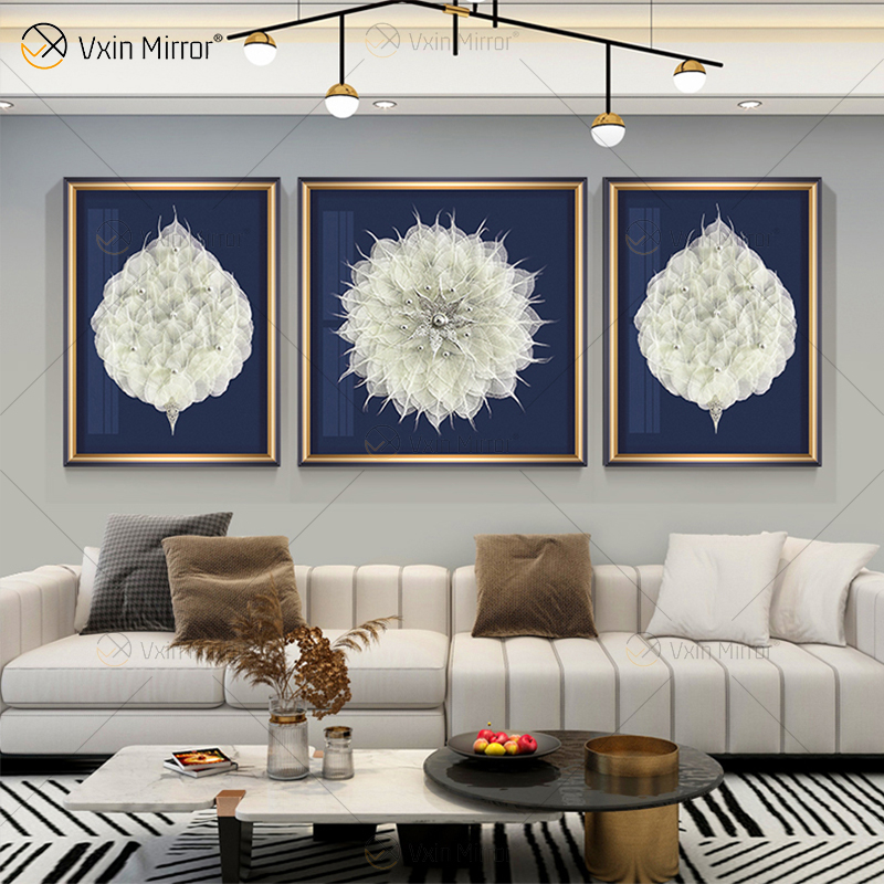 Das neueste Vxin WXPA-028 Real Leaves Paint für Home Decor Wall Art Hanging Picture for Living Room Set zum Verkauf